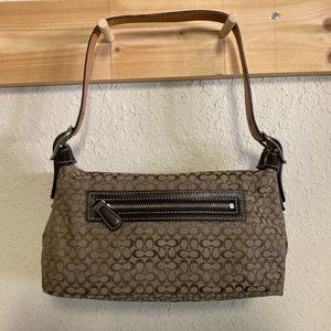 Coach Small Signature Shoulder Purse Brown